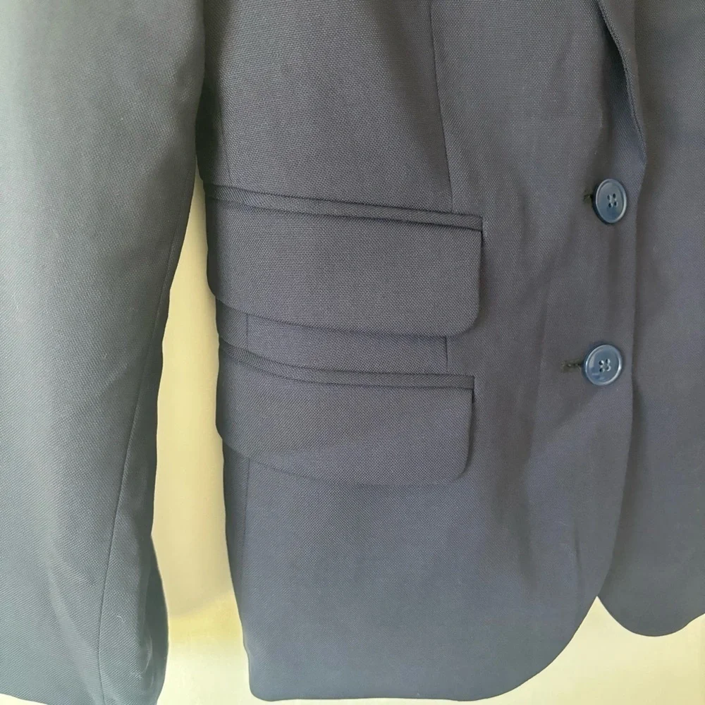 J. Crew Dalton Blazer Tollegno 1900 Italy Wool Navy Blue Career Business Office